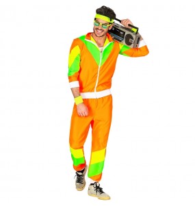 Costume Survêtement rétro orange homme