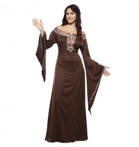 Costume Dame médiévale marron femme