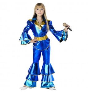 Costume Disco bleu Abba fille
