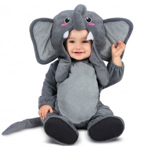 Costume Eléphant gris bébé