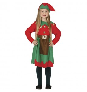 Déguisement Lutin vert et rouge fille