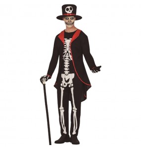 Costume Squelette élégant avec chapeau haut de forme homme