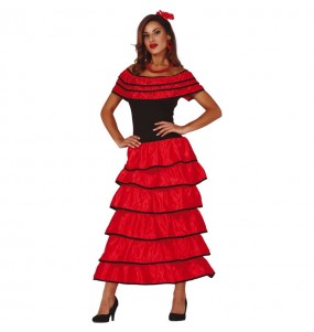 Déguisement Flamenco Sévillane Rouge femme