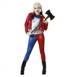 Costume Harley Quinn bleu et rouge femme