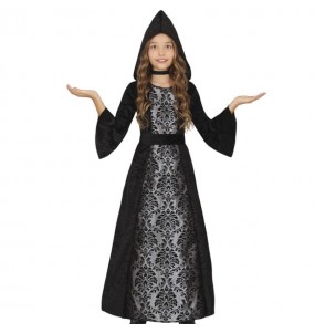 Costume Sorcière sombre avec capuche fille