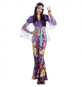 Déguisement Hippie violet femme