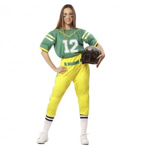 Costume Joueuse de football américain vert femme