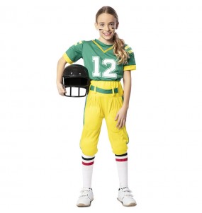 Costume Joueuse de football américain vert fille