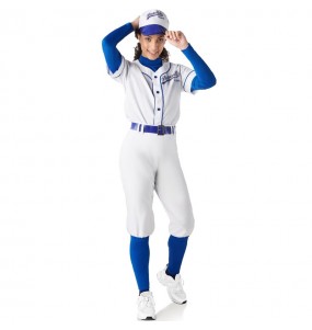 Costume Joueuse de base-ball bleue femme