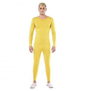 Costume pour homme Justaucorps jaune à 2 pièces