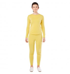Costume Justaucorps jaune à 2 pièces femme