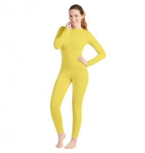 Déguisement Justaucorps jaune spandex femme