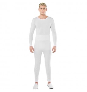 Costume pour homme Justaucorps blanc à 2 pièces