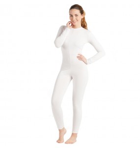 Déguisement Justaucorps blanc spandex femme