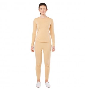 Costume Justaucorps beige à 2 pièces femme