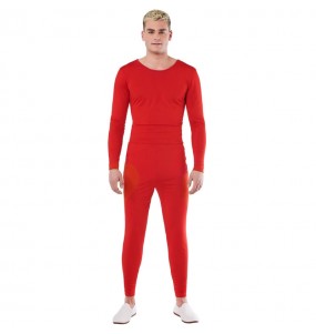 Costume pour homme Justaucorps rouge à 2 pièces