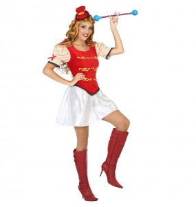 Déguisement Majorette rouge femme