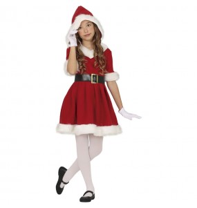 Costume Mère Noël avec capuche fille