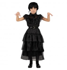 Costume Wednesday Addams la reine du bal fille