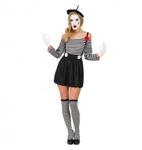 Déguisement Mime Clown pour femme