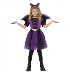 Costume Chauve-souris violette avec ailes fille