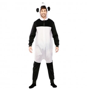Costume adulte Ours Panda noir et blanc kigurumi