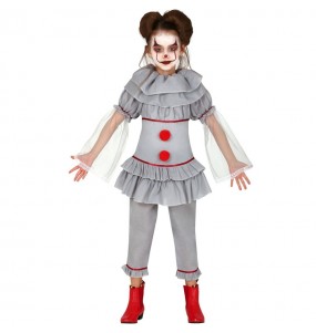 Costume Clown IT gris fille