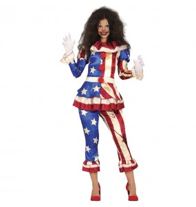 Costume Clown patriotique femme