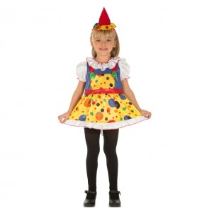 Costume Clown à pois multicolore fille
