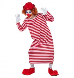 Déguisement Clown à Rayures Blanches et Rouges pour homme