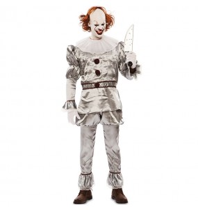 Déguisement Clown diabolique gris homme