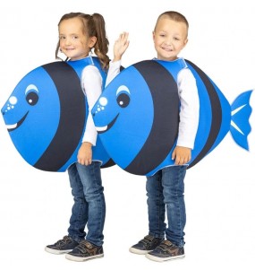 Costume Poisson bleu foncé garçon et fille