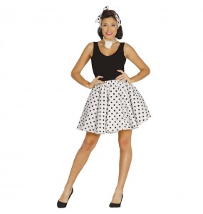 Costume Pin Up des années 60 blanc femme