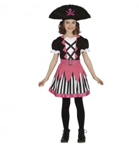 Costume Pirate Crâne rose fille