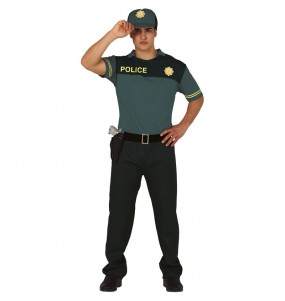 Déguisement Policier Vert homme