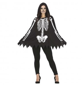 Costume Poncho squelette femme