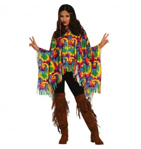 Déguisement Hippie Poncho femme