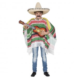 Costume Poncho mexicain à rayures garçon