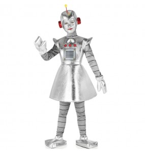 Costume Robot argenté fille