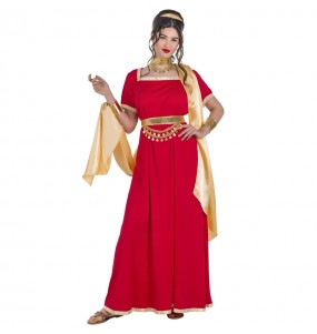 Costume Déesse romaine rouge et dorée femme