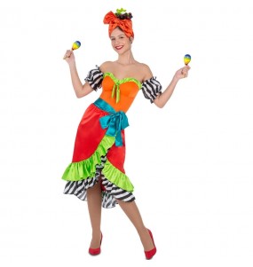 Costume Danseuse Rumba Multicolore femme