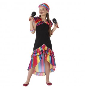 Déguisement Danseuse Rumba Multicolore fille