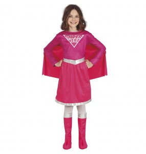 Costume Super héroïne rose fille