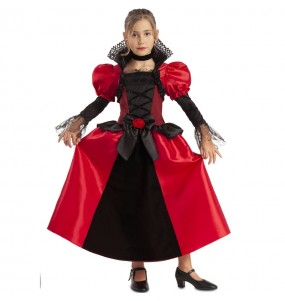 Costume Vampiresse gothique noir et rouge fille