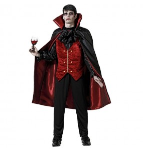 Costume Vampire rouge avec cape homme