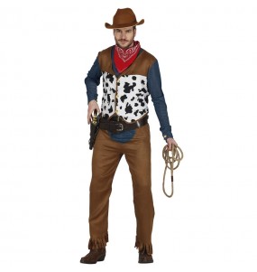 Costume Cowboy avec impression de vache homme