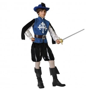 Costume Mousquetaire médiéval bleu garçon