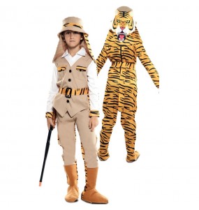 Déguisement double Chasseur et Tigre enfant