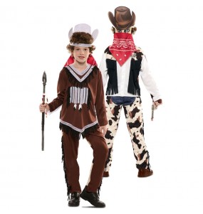 Déguisement double Indien et Cowboy enfant