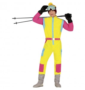 Costume pour homme Skieur rétro jaune